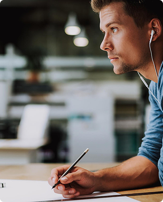 Notebook quill pen desk